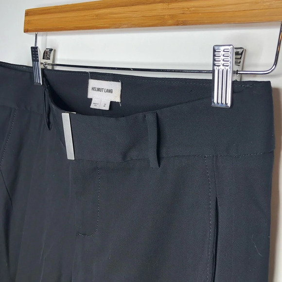 HELMUT LANG Black Snap Buckle Waist Trouser Pants - Picture 2 of 11